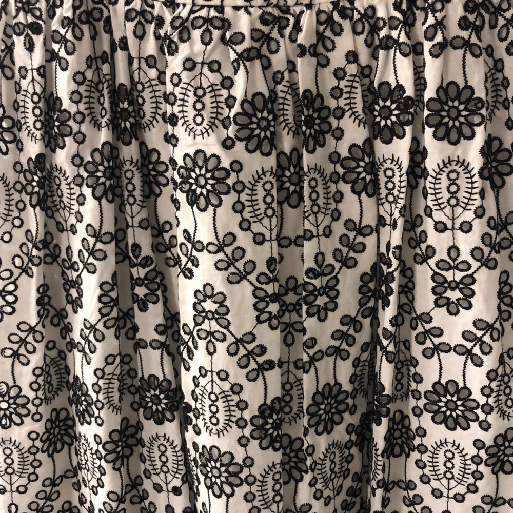 White and Black Embroidered Dress